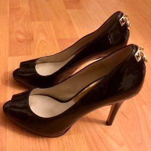 Michael Kors Black Erika Open-Toe Heels
